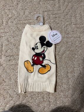 Disney Cream Knit Sweater with Classic Mickey Graphic